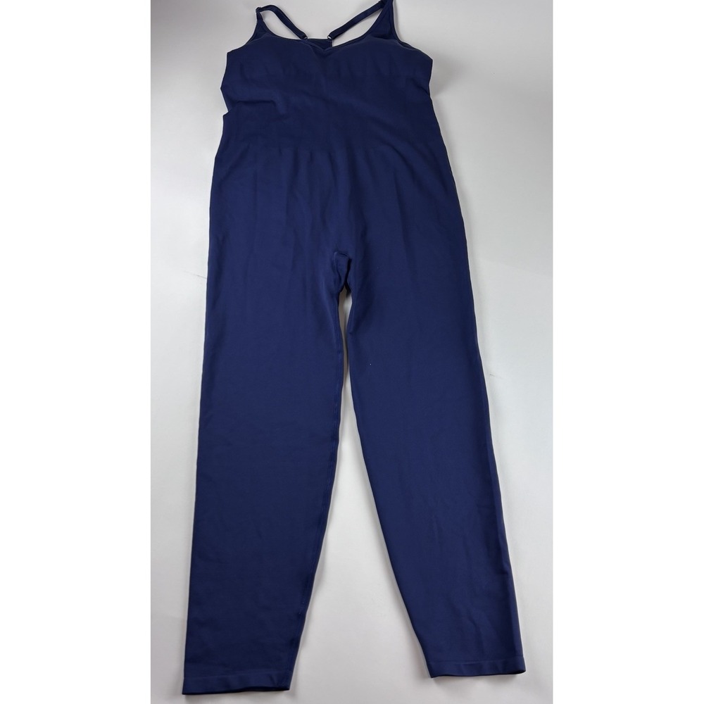 New XL Victoria Secret Pink Active Seamless Full Length Bodysuit Dark Blue - Picture 3 of 10